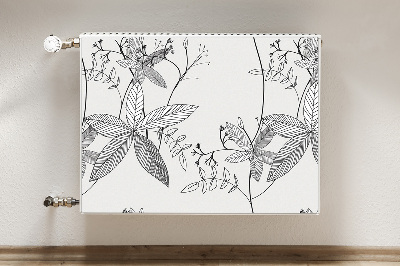 Magnetiskt radiatorskydd Doodle blommor