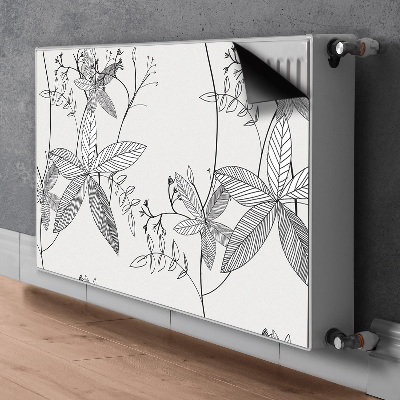 Magnetiskt radiatorskydd Doodle blommor