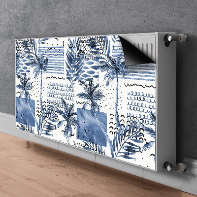 Magnetiskt radiatorskydd Blå palm