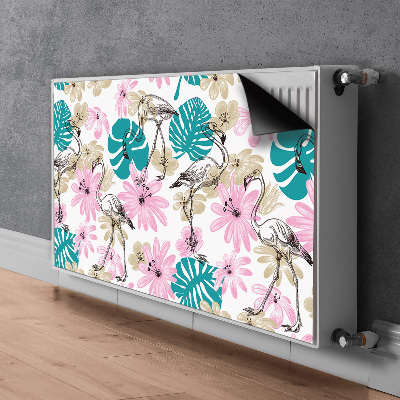 Magnetisk radiatorkåpa Målade flamingor