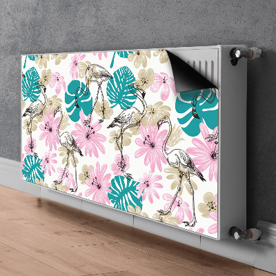 Magnetisk radiatorkåpa Målade flamingor