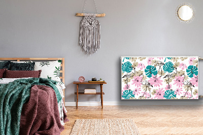 Magnetisk radiatorkåpa Målade flamingor