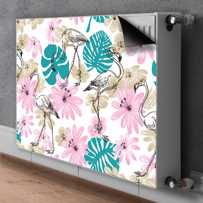 Magnetisk radiatorkåpa Målade flamingor