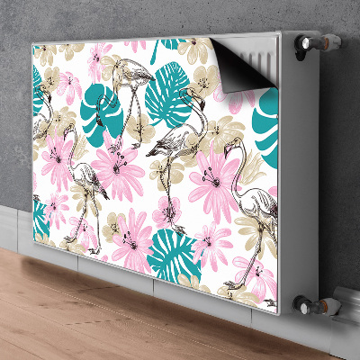 Magnetisk radiatorkåpa Målade flamingor