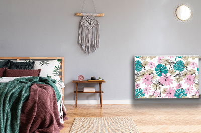 Magnetisk radiatorkåpa Målade flamingor