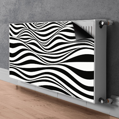 Magnetisk radiatorkåpa Svarta och vita vågor