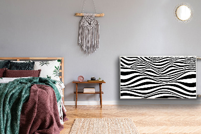 Magnetisk radiatorkåpa Svarta och vita vågor