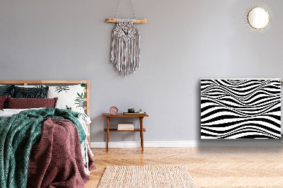 Magnetisk radiatorkåpa Svarta och vita vågor