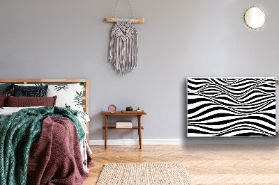 Magnetisk radiatorkåpa Svarta och vita vågor