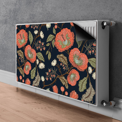 Magnetisk radiatorkåpa Retro blommor