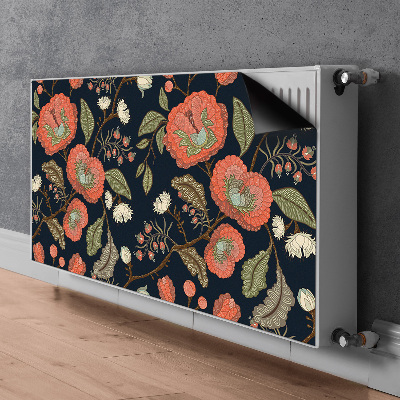 Magnetisk radiatorkåpa Retro blommor