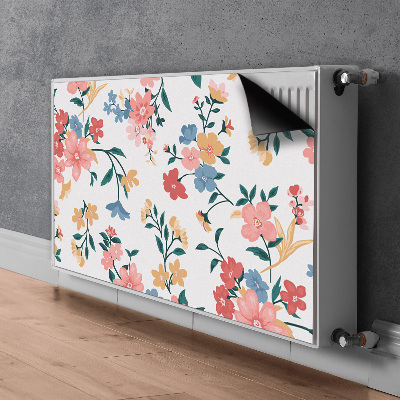 Magnetisk radiatorkåpa Färgglada blommor