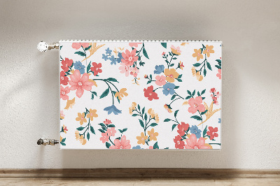 Magnetisk radiatorkåpa Färgglada blommor