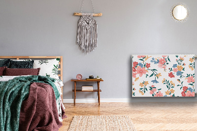Magnetisk radiatorkåpa Färgglada blommor
