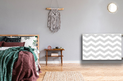 Magnetisk radiatorkåpa Grå sicksack