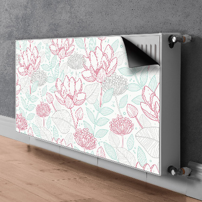 Magnetisk radiatorkåpa Blomma konturer