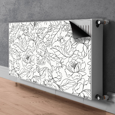 Magnetisk radiatorkåpa Pionblommor