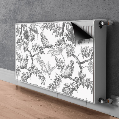 Magnetisk radiatorkåpa Gråa fåglar