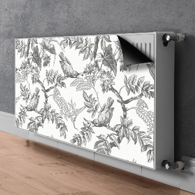 Magnetisk radiatorkåpa Gråa fåglar