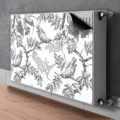 Magnetisk radiatorkåpa Gråa fåglar