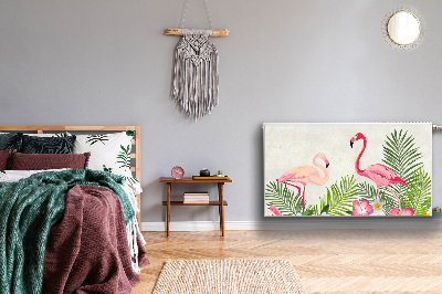 Magnetisk radiatorkåpa Två flamingos