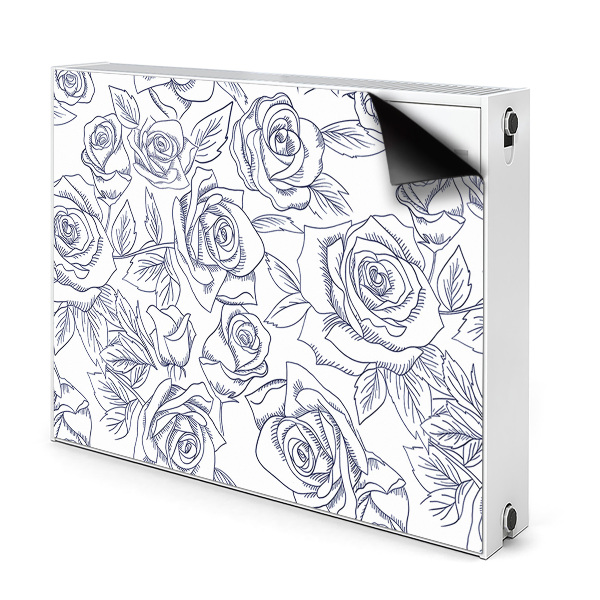 Magnetiskt radiatorskydd Blå rosor
