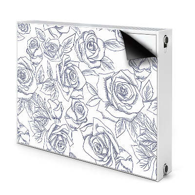Magnetiskt radiatorskydd Blå rosor