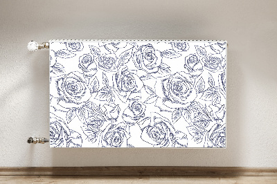 Magnetiskt radiatorskydd Blå rosor