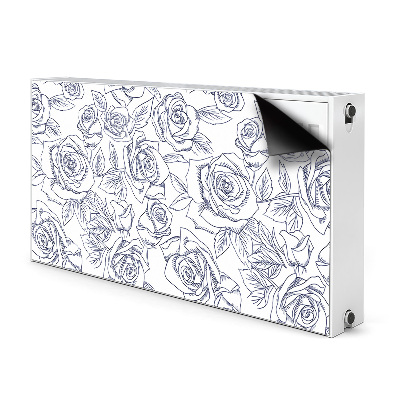 Magnetiskt radiatorskydd Blå rosor