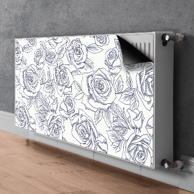 Magnetiskt radiatorskydd Blå rosor