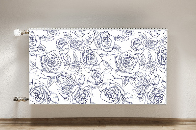 Magnetiskt radiatorskydd Blå rosor