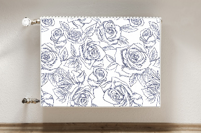 Magnetiskt radiatorskydd Blå rosor