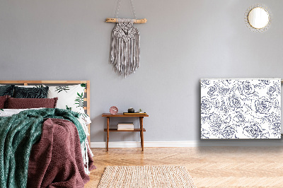 Magnetiskt radiatorskydd Blå rosor