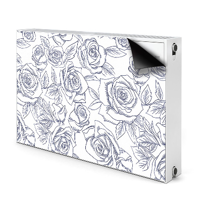 Magnetiskt radiatorskydd Blå rosor