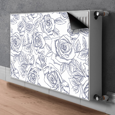 Magnetiskt radiatorskydd Blå rosor