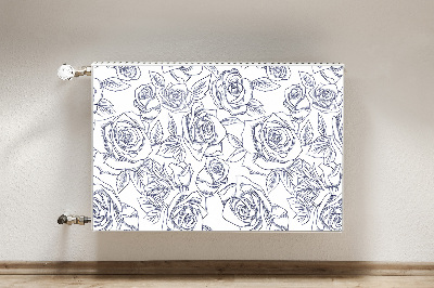 Magnetiskt radiatorskydd Blå rosor