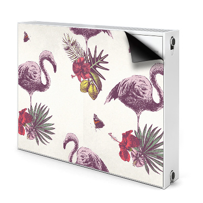 Magnetiskt radiatorskydd Flamingos och Hibiscus