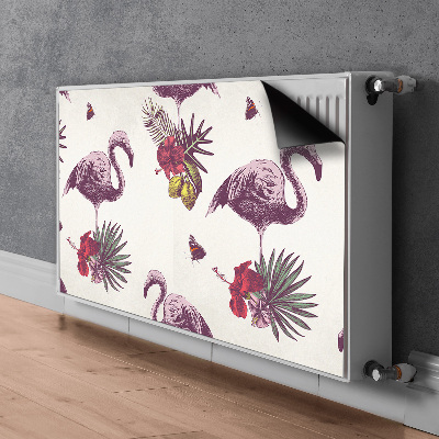 Magnetiskt radiatorskydd Flamingos och Hibiscus