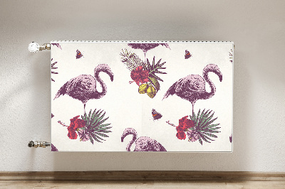 Magnetiskt radiatorskydd Flamingos och Hibiscus