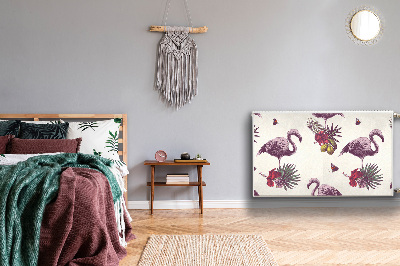 Magnetiskt radiatorskydd Flamingos och Hibiscus