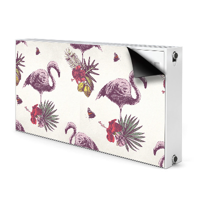 Magnetiskt radiatorskydd Flamingos och Hibiscus