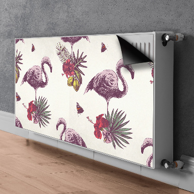 Magnetiskt radiatorskydd Flamingos och Hibiscus