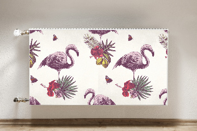 Magnetiskt radiatorskydd Flamingos och Hibiscus