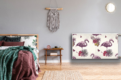 Magnetiskt radiatorskydd Flamingos och Hibiscus