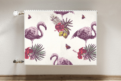 Magnetiskt radiatorskydd Flamingos och Hibiscus