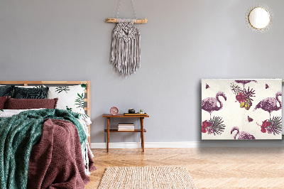 Magnetiskt radiatorskydd Flamingos och Hibiscus