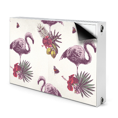 Magnetiskt radiatorskydd Flamingos och Hibiscus