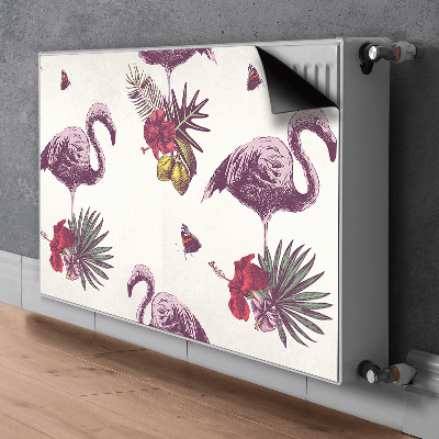 Magnetiskt radiatorskydd Flamingos och Hibiscus