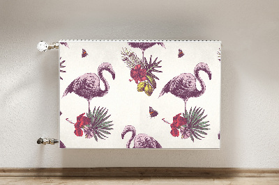 Magnetiskt radiatorskydd Flamingos och Hibiscus