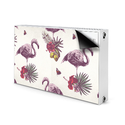 Magnetiskt radiatorskydd Flamingos och Hibiscus